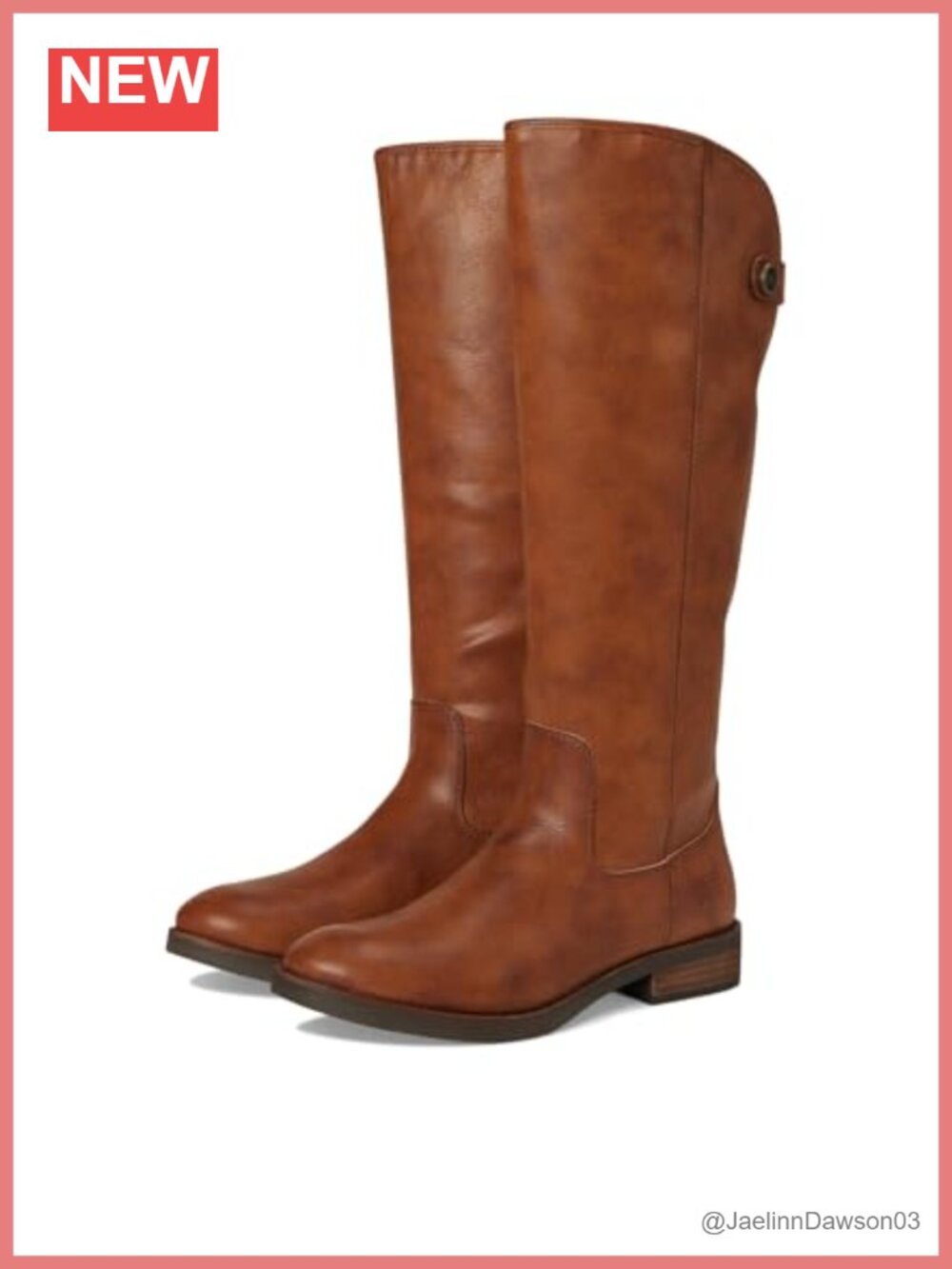 FRYE AND CO Kellie Button Mid-Calf Equestrian Boots Polyurethane Zip